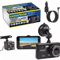 Camera de bord, inregistrare fata/spate, Super HD 1296P, Display 4 inch, Touch Screen, Night Vision, Loop Recording, Goodyear GY906668